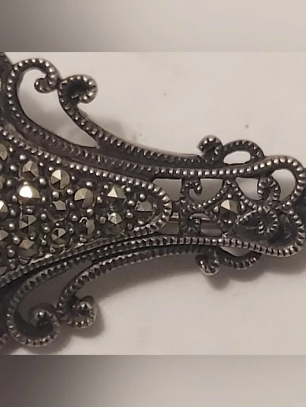 Vintage Sterling Silver - JUDITH JACK Signed Designer Marcasite Brooch Pin 925